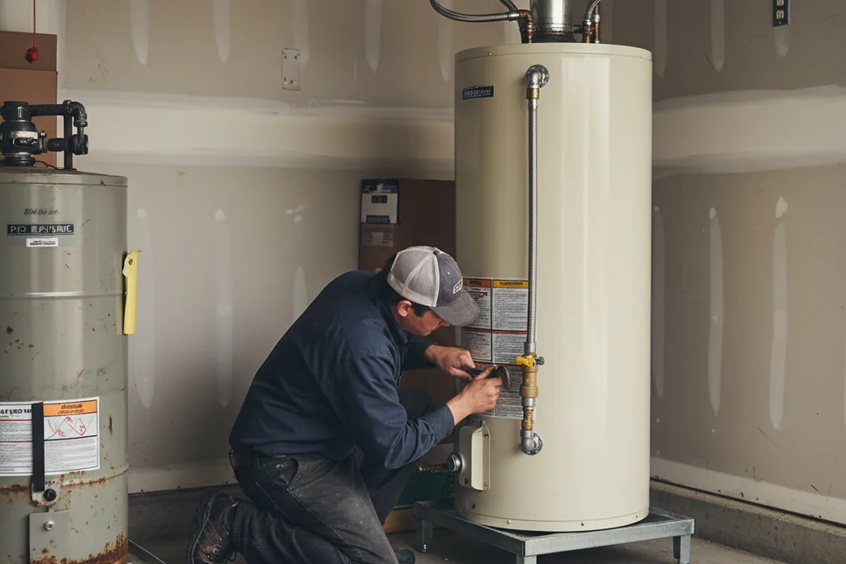 Water heater and shutoff valve replacement in Armington